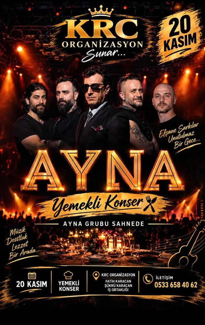 KRC Organizasyon sunar: Ayna Yemekli Konser, 20 Kasım